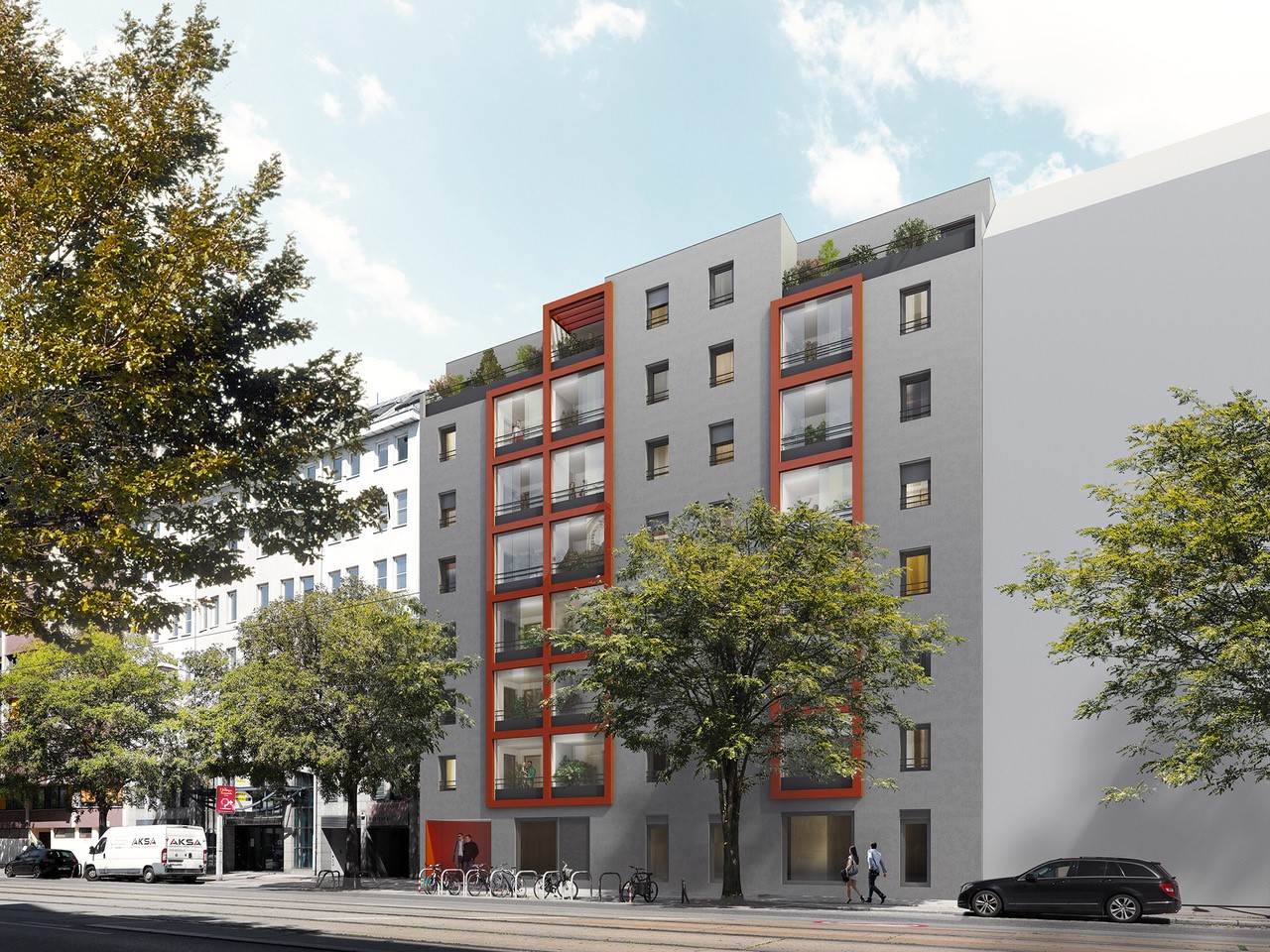 Straßenansicht des Gebäudes